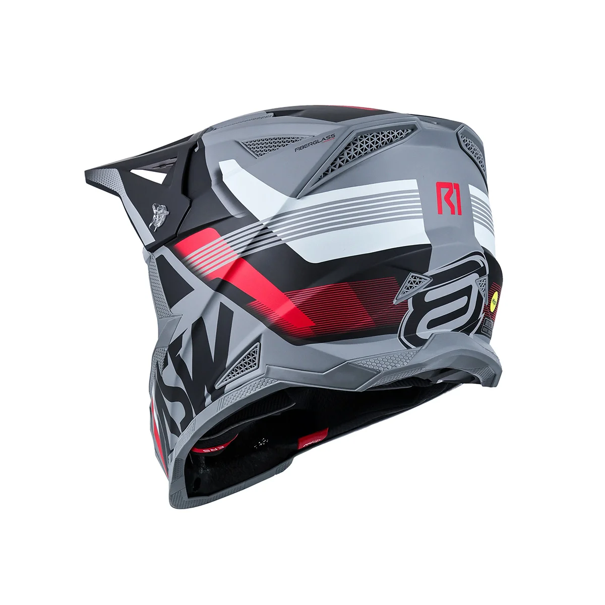 Capacete ASW R1 Mips Neo Chumbo/Preto/Vermelho - Spinelli Motos